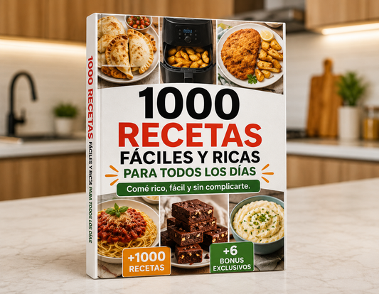 EBOOK: +1000 Recetas fáciles y ricas para tu Freidora de Aire + 6 Bonus exclusivos de regalo🎁